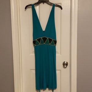 Blue beaded waist dress